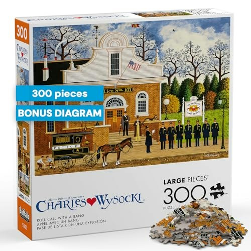 Buffalo Games Charles Wysocki Roll Call with a Bang 300-Piece Jigsaw Puzzle: $11.72 Buffalo Games Charles Wysocki Roll Call with a Bang 300-Piece Jigsaw Puzzle: $11.72