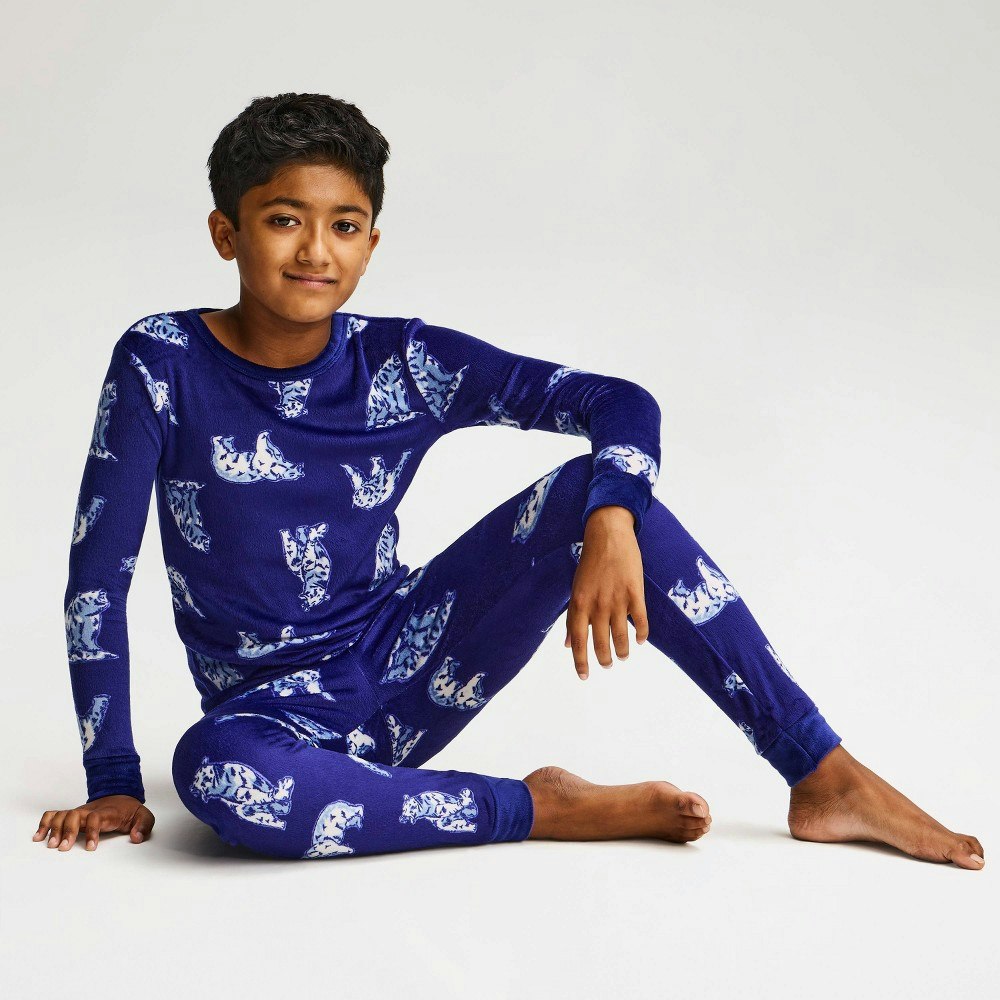 Cat & Jack Boys' Long Sleeve Velour Pajama Set: $14 Cat & Jack Boys' Long Sleeve Velour Pajama Set: $14