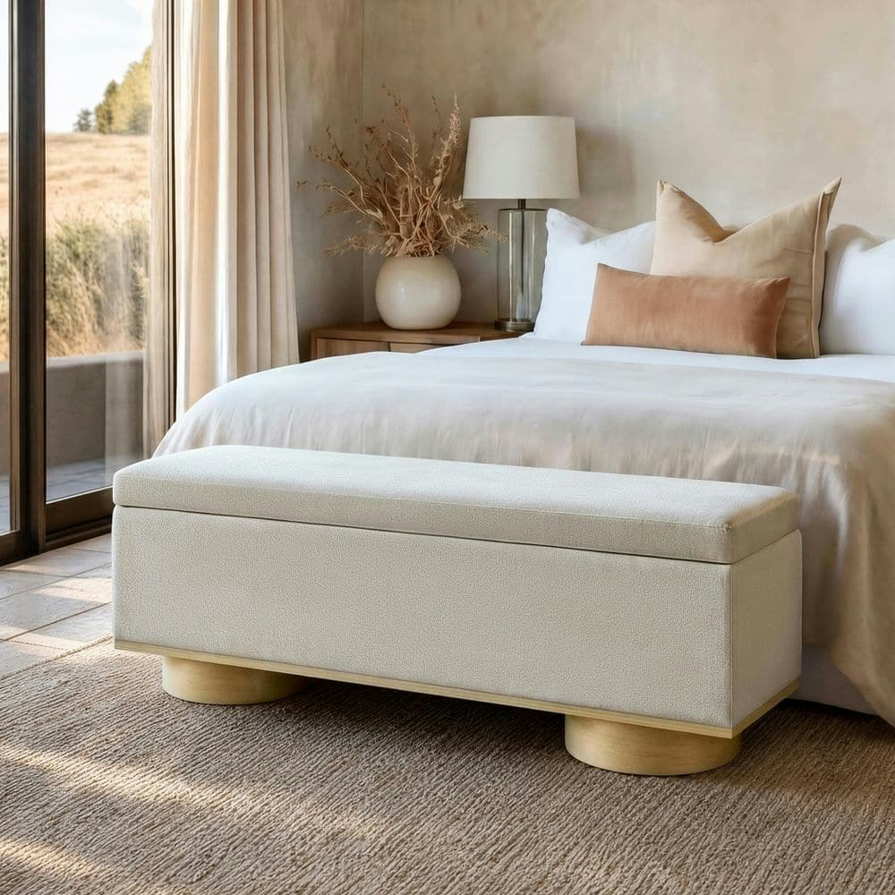 Divo 50.2-inch Faux Fur Storage Ottoman Bench: $181.89 Divo 50.2-inch Faux Fur Storage Ottoman Bench: $181.89