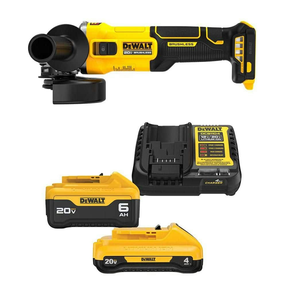 20V MAX Brushless 4-1/2-Inch Cordless Angle Grinder with 4Ah and 6Ah Batteries and Charger: $378 20V MAX Brushless 4-1/2-Inch Cordless Angle Grinder with 4Ah and 6Ah Batteries and Charger: $378