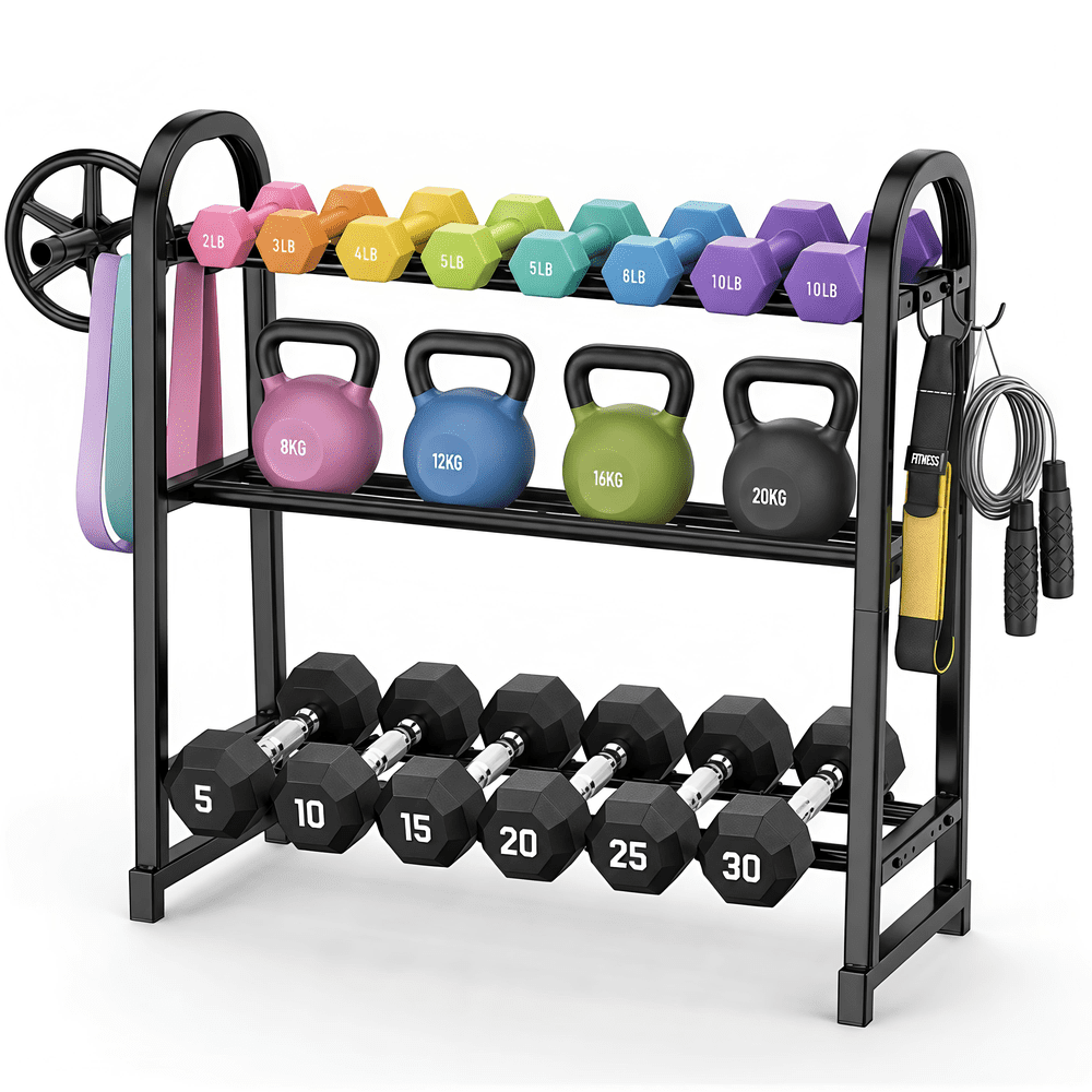 Gijjgole 3-Tier Adjustable Dumbbell Rack: $43.79 Gijjgole 3-Tier Adjustable Dumbbell Rack: $43.79