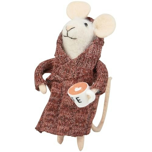 Primitives by Kathy 4.75-inch Houserobe Mouse Felt Figurine: $9.99 Primitives by Kathy 4.75-inch Houserobe Mouse Felt Figurine: $9.99