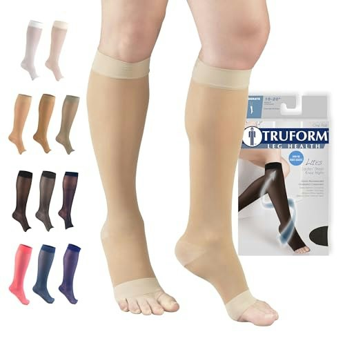 Truform Women's 15-20 mmHg Knee High Open Toe Compression Stockings: $17.56 Truform Women's 15-20 mmHg Knee High Open Toe Compression Stockings: $17.56