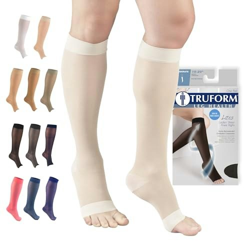 Truform Women's 15-20 mmHg Knee High Open Toe Compression Stockings: $14.08 Truform Women's 15-20 mmHg Knee High Open Toe Compression Stockings: $14.08