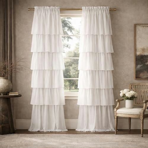 Dainty Home 84" x 40" Pleated Layer Curtains 2-Pack: $22.21 Dainty Home 84" x 40" Pleated Layer Curtains 2-Pack: $22.21