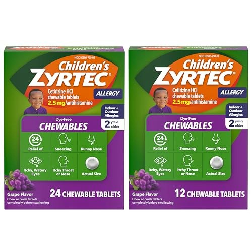 Children's Zyrtec Dye-Free Cetirizine HCl Chewable Tablets 36-Count: $24.98 Children's Zyrtec Dye-Free Cetirizine HCl Chewable Tablets 36-Count: $24.98