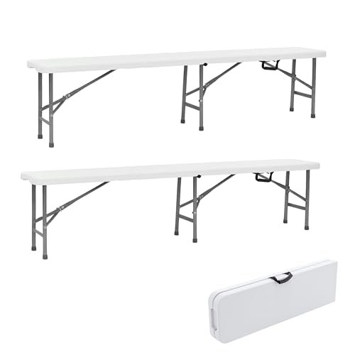BTEXPERT 6-Foot Plastic Folding Bench 2-Pack: $86.36