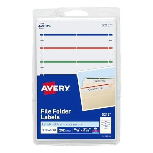 Avery 5215 Permanent File Folder Labels 4,536-Pack: $53.06 Avery 5215 Permanent File Folder Labels 4,536-Pack: $53.06