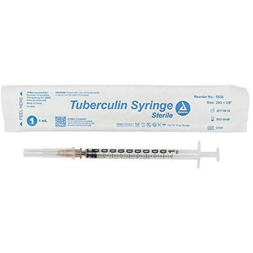 Dynarex 1cc 26G 3/8-Inch Disposable Tuberculin Syringe 100-Pack: $20.18 Dynarex 1cc 26G 3/8-Inch Disposable Tuberculin Syringe 100-Pack: $20.18