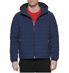 Tommy Hilfiger Men's Stretch Hooded Packable Jacket (M only) for $29 + free shipping w/ Prime
