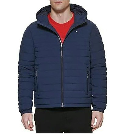 Tommy Hilfiger Men's Stretch Hooded Packable Jacket