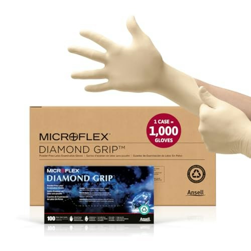 Ansell Microflex Diamond Grip Latex Disposable Gloves 1,000-Count Case: $146.95 Ansell Microflex Diamond Grip Latex Disposable Gloves 1,000-Count Case: $146.95