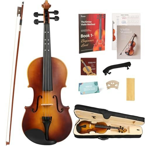 Kmise 4/4 Full Size Acoustic Violin Set: $123.63