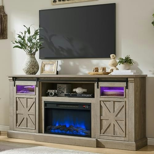 Unineo Farmhouse LED Fireplace TV Stand for 80-inch TVs: $379.99 Unineo Farmhouse LED Fireplace TV Stand for 80-inch TVs: $379.99