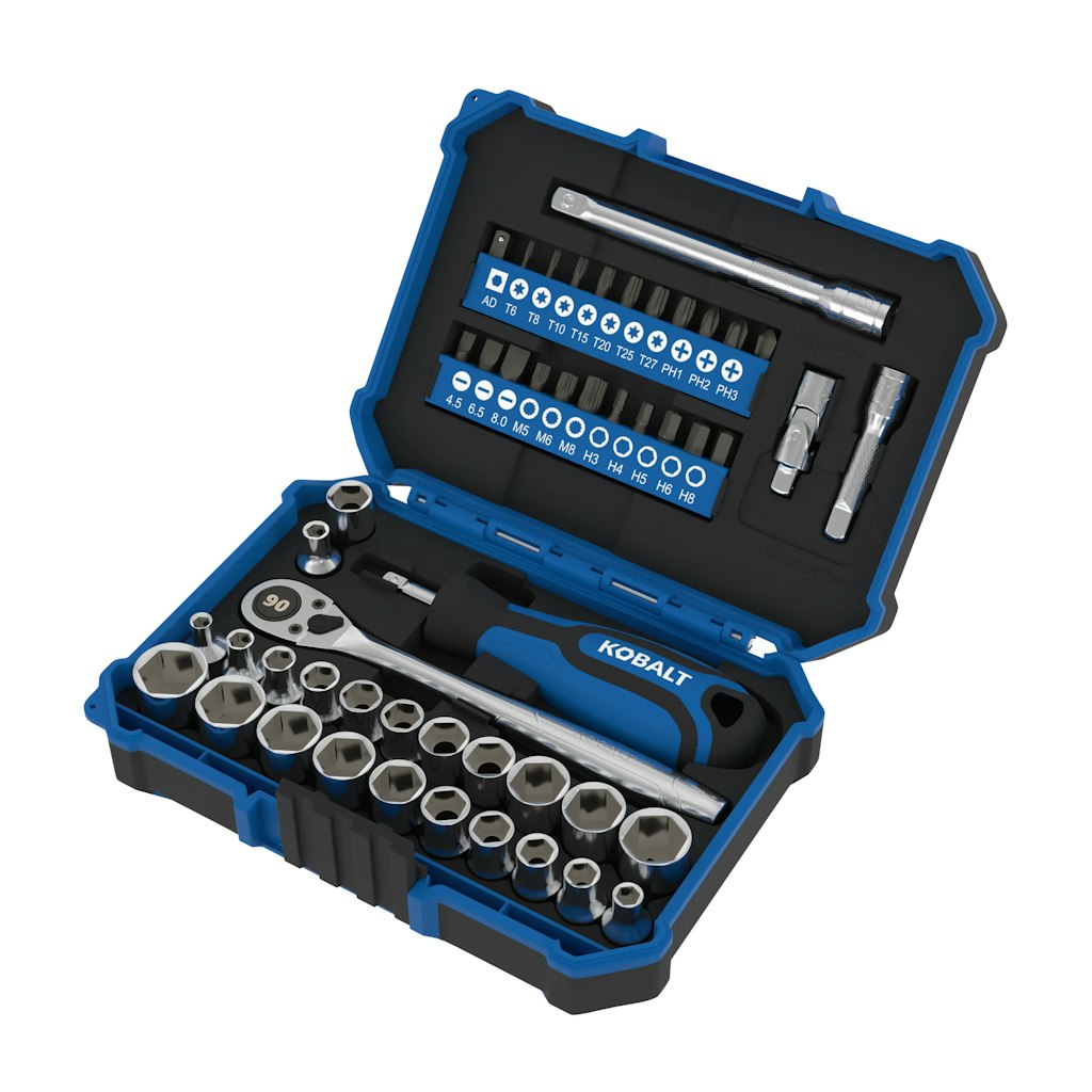 Kobalt 50-Piece SAE and Metric Mechanics Tool Set: $25
