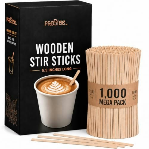 Prestee 5.5-inch Wooden Coffee Stirrers 1,000-Pack: $11.99 Prestee 5.5-inch Wooden Coffee Stirrers 1,000-Pack: $11.99