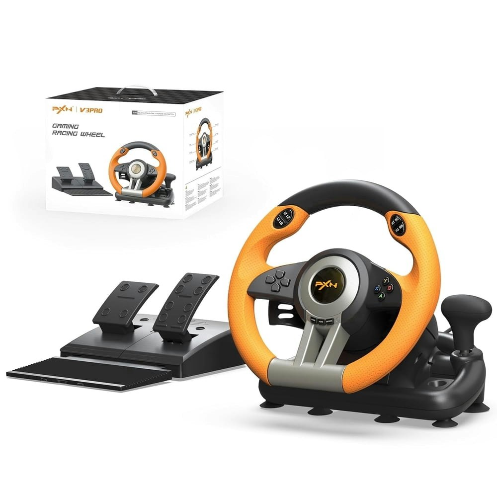 PXN V3 180° Racing Wheel with Pedals and Paddle Shifters: $79.99 PXN V3 180° Racing Wheel with Pedals and Paddle Shifters: $79.99