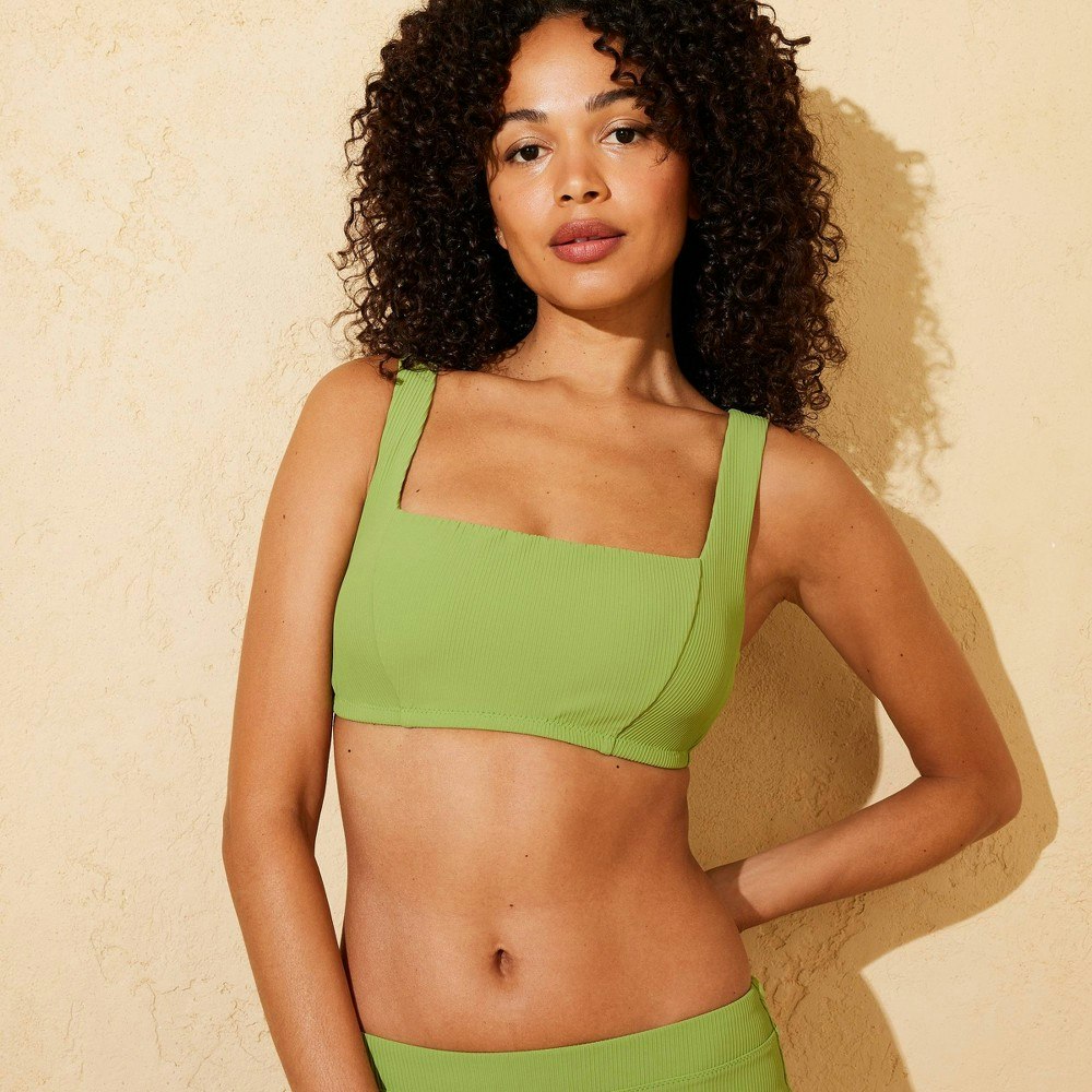 Shade & Shore Women's Ribbed Square Neck Bikini Top: $22