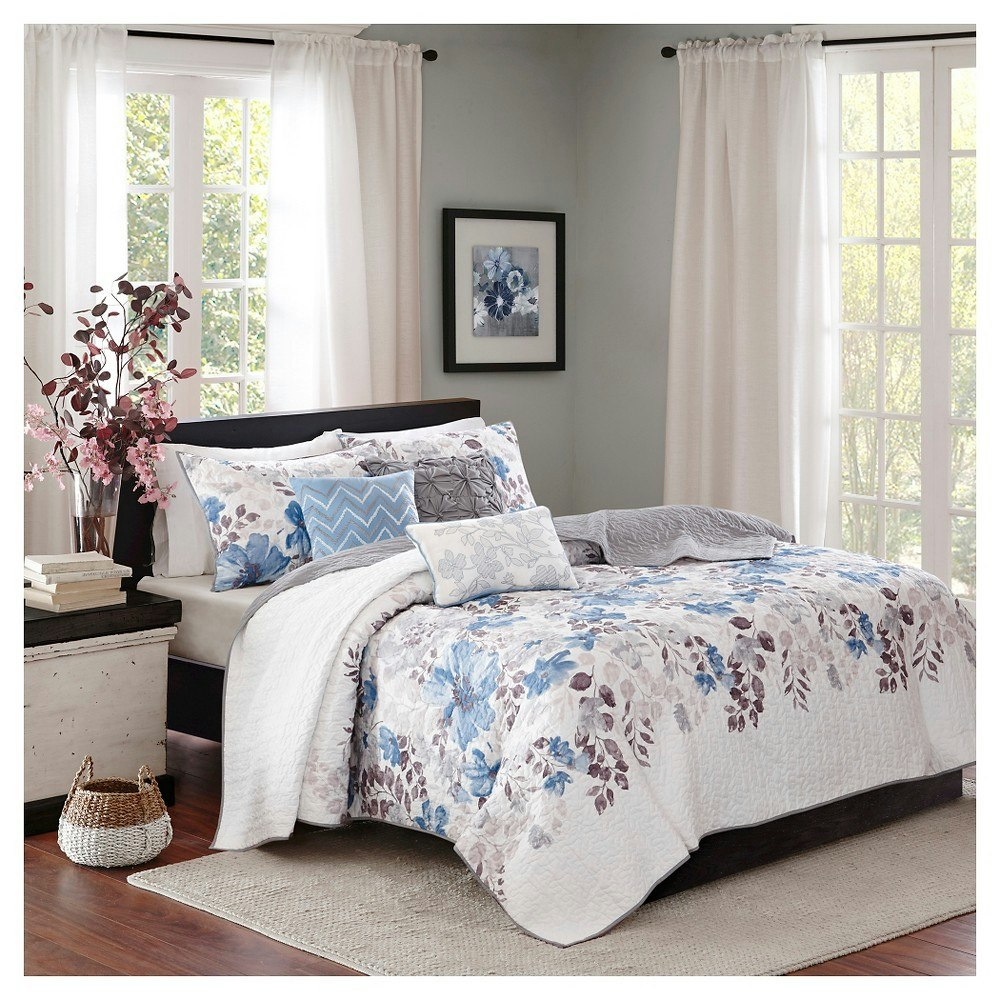 Madison Park Willow 6-Piece King/California King Watercolor Floral Quilted Coverlet Set: $87.99 Madison Park Willow 6-Piece King/California King Watercolor Floral Quilted Coverlet Set: $87.99