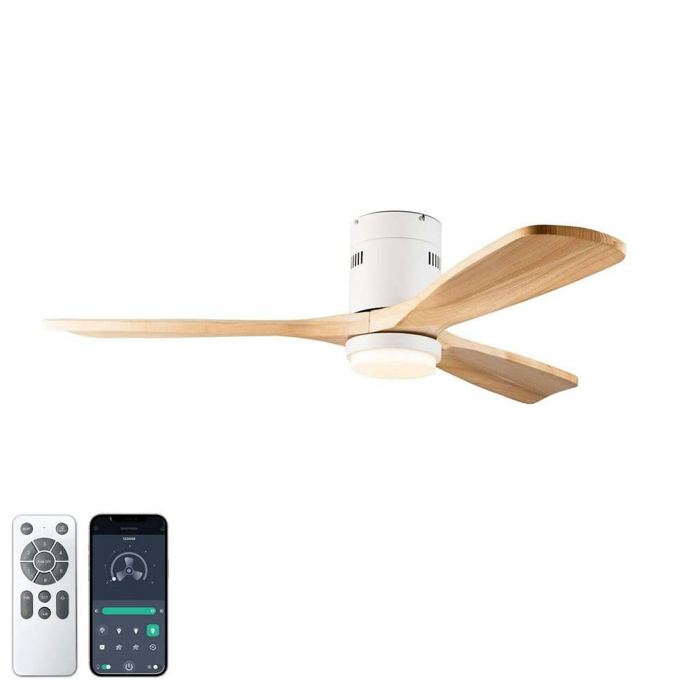 52-inch White Flush Mount Ceiling Fan with Light and Remote: $209.72 52-inch White Flush Mount Ceiling Fan with Light and Remote: $209.72