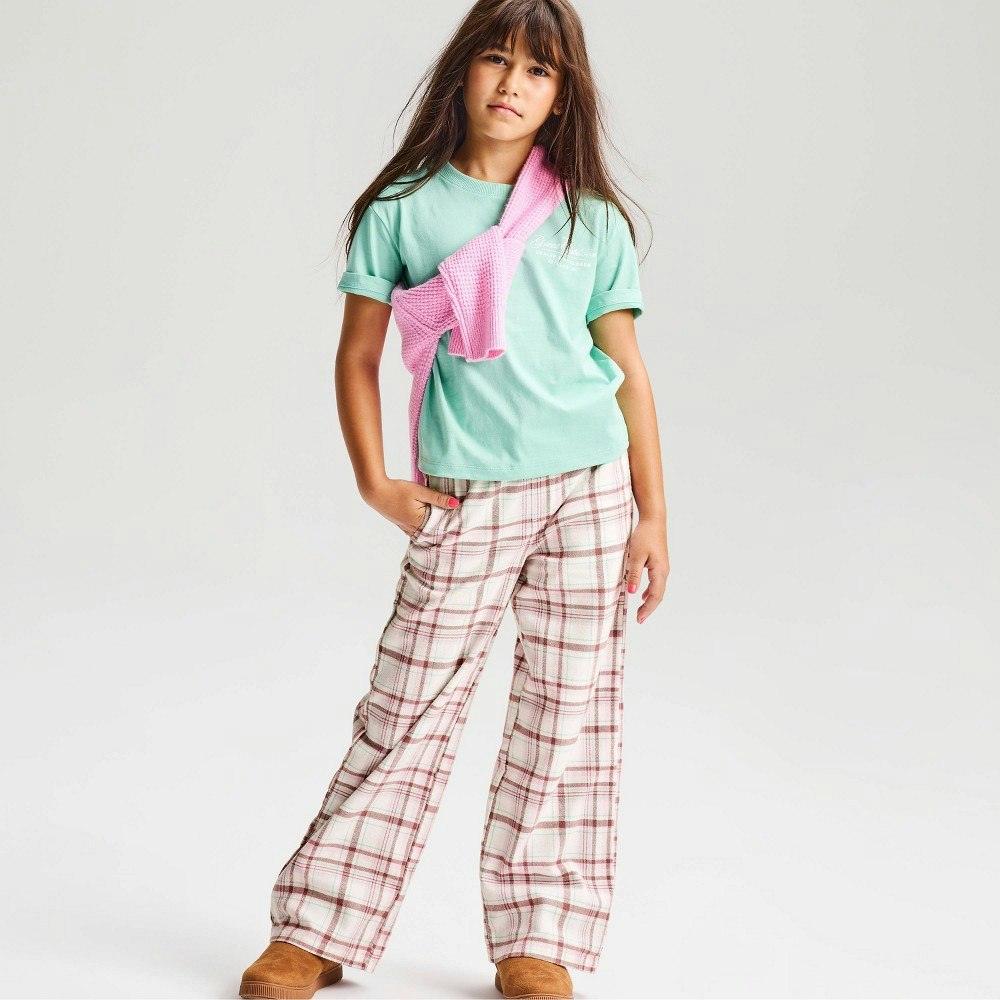 Cat & Jack Girls' Plaid Flannel Pants: $15