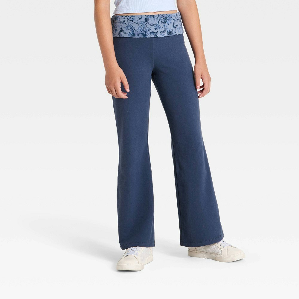 Girls' Art Class Foldover Floral Knit Flare Pants: $15 Girls' Art Class Foldover Floral Knit Flare Pants: $15
