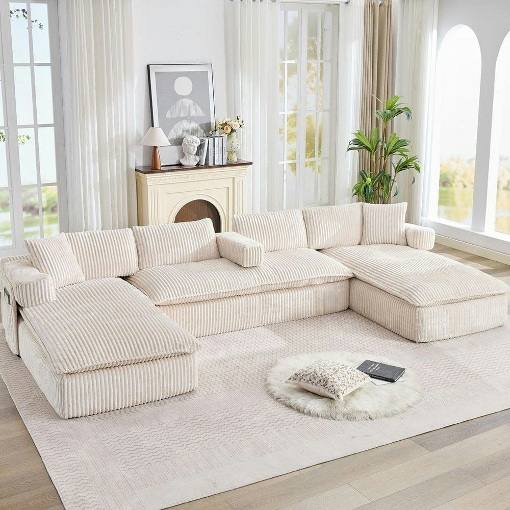 149-Inch Corduroy U-Shaped Modular Sectional Sofa: $831.88 149-Inch Corduroy U-Shaped Modular Sectional Sofa: $831.88