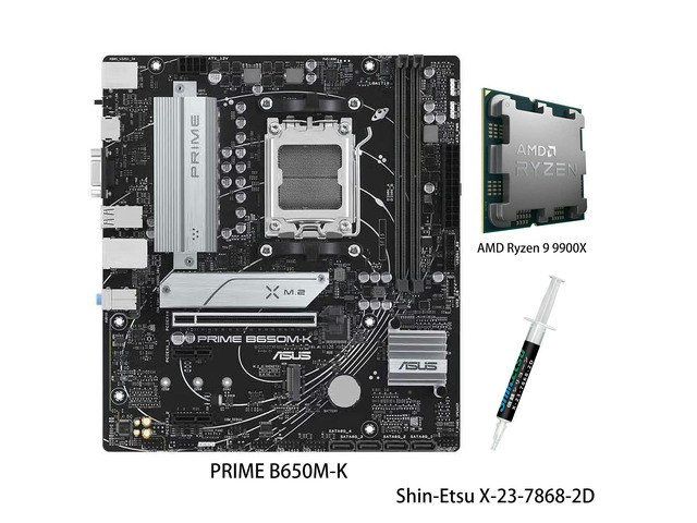 Asus Prime B650M-K Motherboard and AMD Ryzen 9 9900X CPU Combo: $759.99