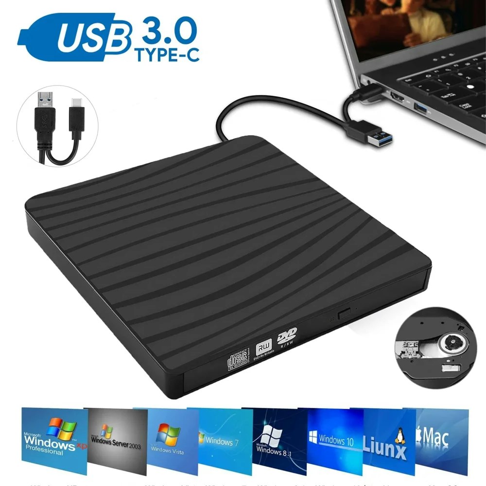 Portable External CD and DVD Drive: $14.39