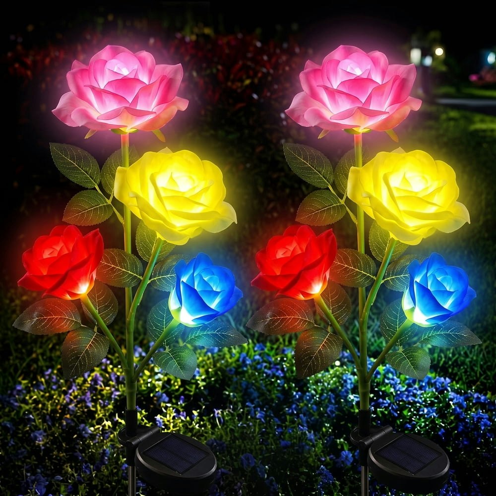 Solar Rose Flower Outdoor Lights 4-Pack: $22.99 Solar Rose Flower Outdoor Lights 4-Pack: $22.99