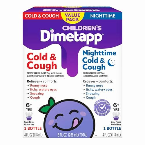 Dimetapp Children's Nighttime Cold and Cough Grape Flavor 8-oz.: $8.49 Dimetapp Children's Nighttime Cold and Cough Grape Flavor 8-oz.: $8.49