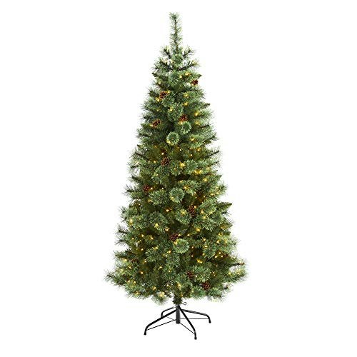 Nearly Natural 6ft Pre-Lit Slim Pine Artificial Christmas Tree: $113.91