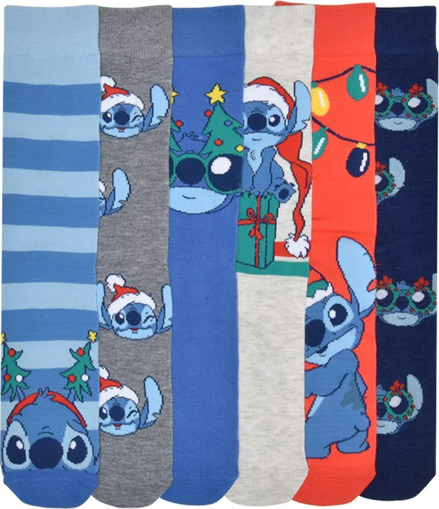 Disney Men's Stitch Crew Socks 6-Pack: $4.23