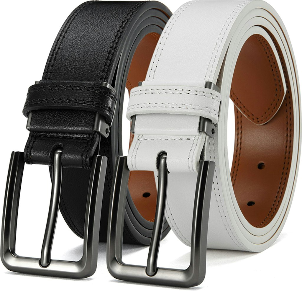 Men's Leather Dress Belt 2-Pack: $9.84