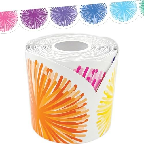 Teacher Created Resources Colorful Poms Scalloped Die-Cut Rolled Border Trim 50ft: $7.50 Teacher Created Resources Colorful Poms Scalloped Die-Cut Rolled Border Trim 50ft: $7.50