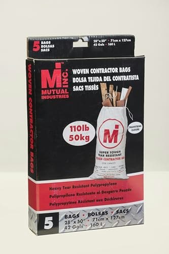 Mutual Industries 28"x50" Heavy Duty Contractor Bags 5-Pack: $13 Mutual Industries 28"x50" Heavy Duty Contractor Bags 5-Pack: $13