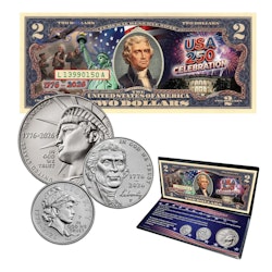 USA 250th Anniversary Coin & Colorized Currency Set for $28 + $3.50 shipping