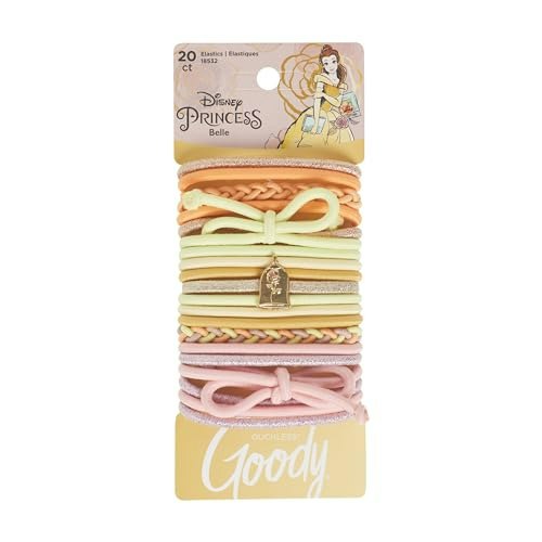 Goody Disney Princess Belle Glitter Elastic Hair Ties 20-Pack: $6 Goody Disney Princess Belle Glitter Elastic Hair Ties 20-Pack: $6