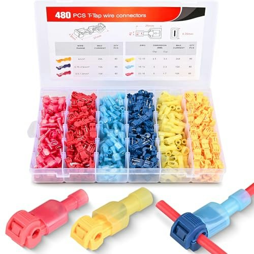 Nilight T-Tap Wire Connector Assortment Kit 480-Piece: $25.48 Nilight T-Tap Wire Connector Assortment Kit 480-Piece: $25.48