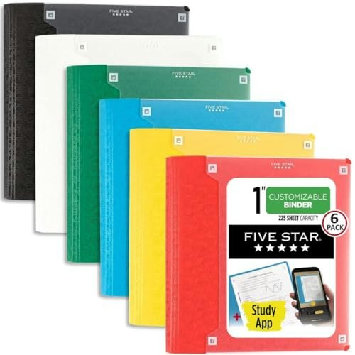 Five Star 1-Inch 3-Ring Binder 6-Pack: $26.60 Five Star 1-Inch 3-Ring Binder 6-Pack: $26.60