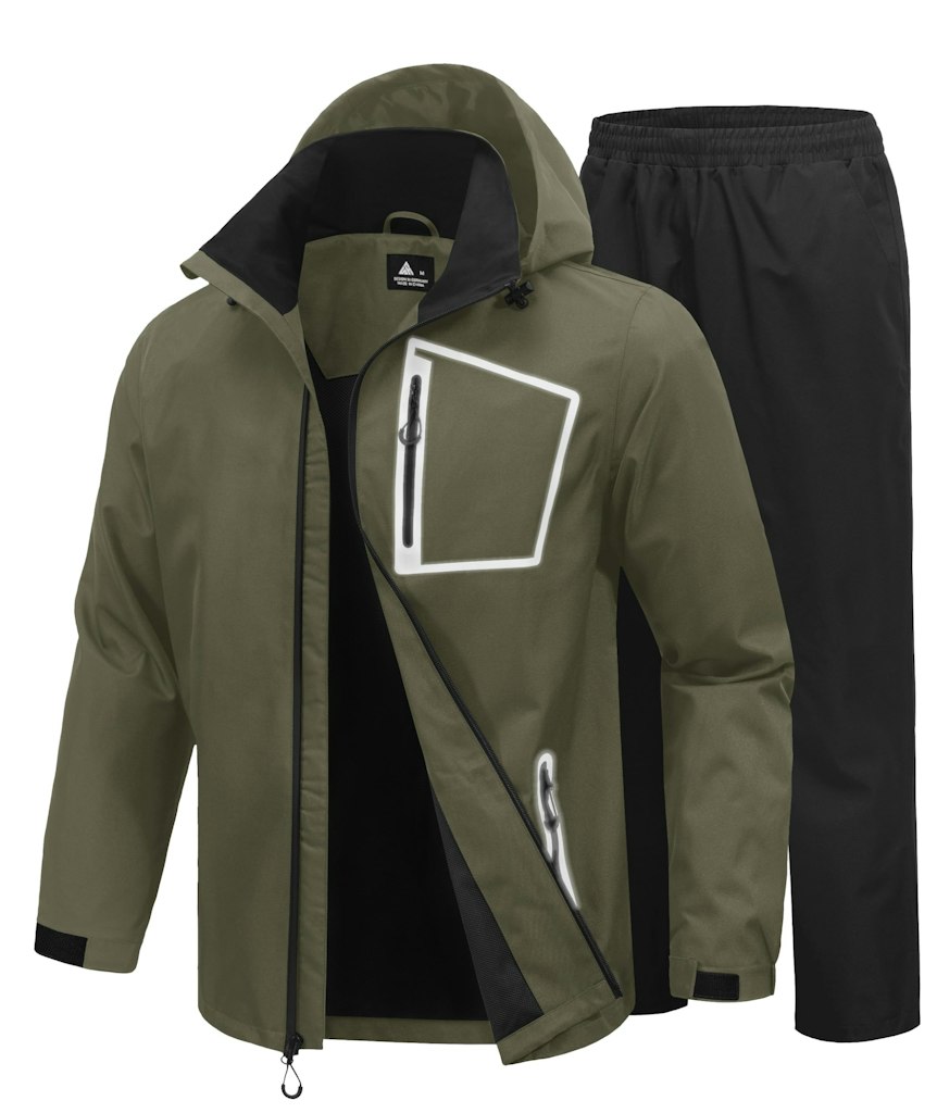 Swisswell Men's Reflective Waterproof Rain Suit: $20