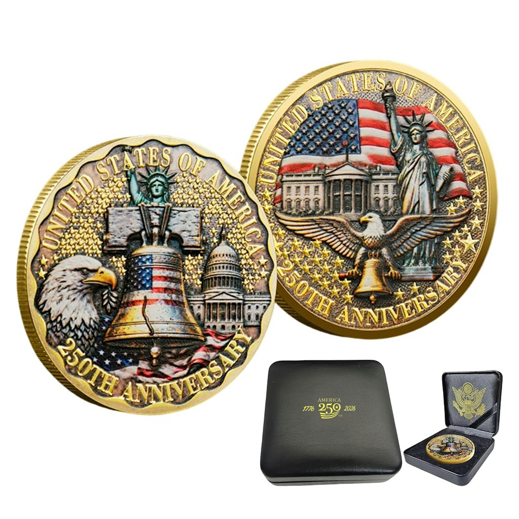 USA 250th Anniversary Eagle Graphic Patriotic Commemorative Challenge Coin: $6.88