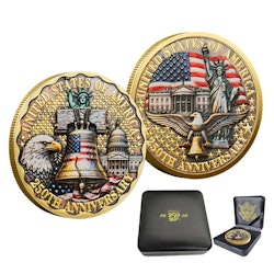 USA 250th Anniversary Eagle Graphic Patriotic Commemorative Challenge Coin for $7 + free shipping w/ Prime