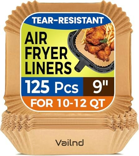 Vailnd 9-inch Square Air Fryer Disposable Liners 125-Pack: $12.59 Vailnd 9-inch Square Air Fryer Disposable Liners 125-Pack: $12.59