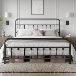 Yaheetech Metal Platform King Bed Frame for $110 + free shipping