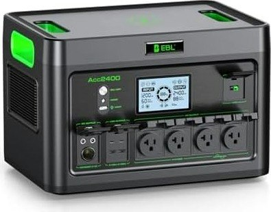 EBL 2400W Portable Power Station LiFePO4 Battery: $460