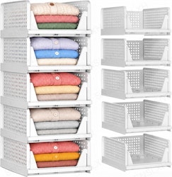 17" Reinforced Stackable Closet Organizer Bin 5-Pack for $25 + free shipping