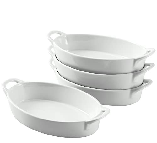 Bruntmor 8\" x 5\" Oval Porcelain Ceramic Au Gratin Baking Dish 4-Pack: $29.99 Bruntmor 8\" x 5\" Oval Porcelain Ceramic Au Gratin Baking Dish 4-Pack: $29.99