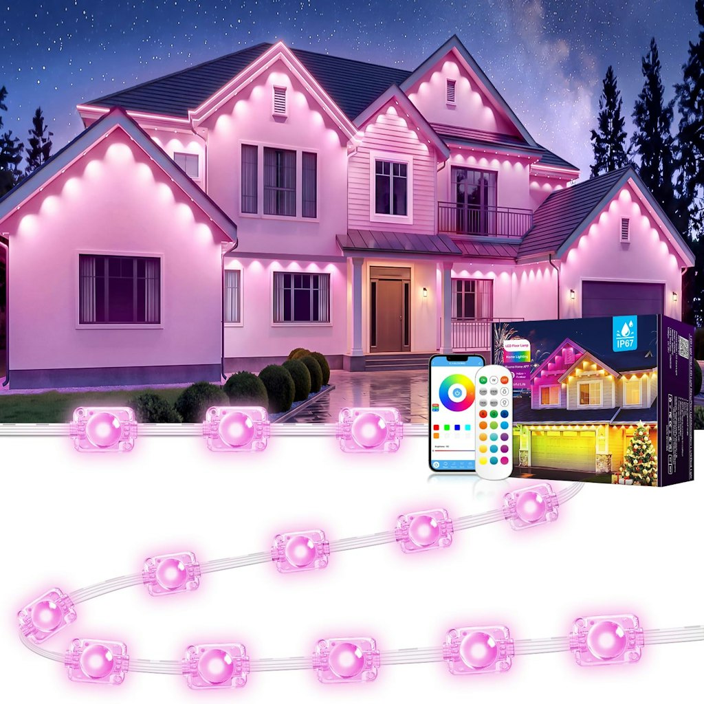 200-Foot RGB App & Remote Control Outdoor Eaves Lights: $42 200-Foot RGB App & Remote Control Outdoor Eaves Lights: $42
