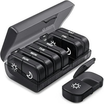 AUVON Weekly Pill Organizer 2-Times-a-Day for $7 + free shipping w/ Prime